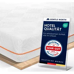 Hochwertiger Topper 200x200cm - 7cm hoch, H2 H3 Gel-Memory und Komfortschaum, Ökotex 100 zertifiziert, atmungsaktiv und waschbar für erholsamen Schlaf
