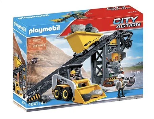 Playmobil® Förderanlage mit Kompaktlader - City Action - Spielfigurenwelten, spannende Spielmöglichkeiten für Kinder ab 4 Jahren mit realistischen Förderelementen und großem Spielspaß.
