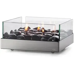 Philippi FIREPLACE Tischkamin - Quadratisch mit 6 Flammen - Gel- & Ethanol-Kamine, handgefertigt aus hochwertigem Edelstahl für eine stilvolle Atmosphäre auf Balkon oder Tisch.