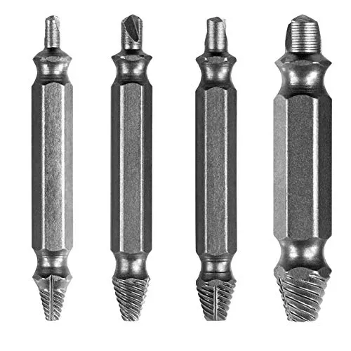 EASYmaxx Schraubenentferner-Set | Schraubenausdreher 4er-Set, 4 Bits in verschiedenen Größen | zum Bohren und Rausdrehen [schwarz]