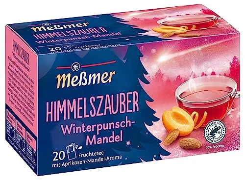 Meßmer Himmelszauber Früchtetee mit Mandel Aroma 20 Teebeutel Vegan Glutenfrei Laktosefrei, Aprikose, 55 g