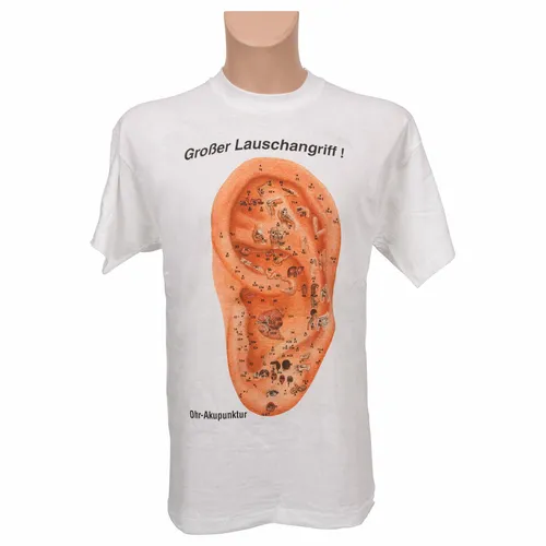 Kurzarm T-Shirt Ohrakupunktur, Anatomie Lernhilfe, Med. Lernmittel, Gr. XXL