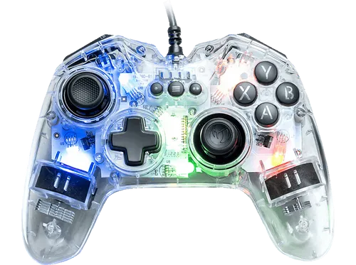 NACON GC-100 XF PC Gaming Controller - Gamepad mit 2 Analog-Sticks, 6 Tasten und 2 Triggern, ideal für alle PC-Spiele. Gummierte Oberfläche für besten Grip und individuell einstellbare LED-Lichteffekte.