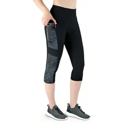 VS Sport-Leggin Damen Capri 3/4 mit 3 Seitentaschen - Stoffhosen mit 3 praktischen Seitentaschen für Handy und Co. und atmungsaktivem 4-way Stretch Material für optimalen Komfort beim Sport.