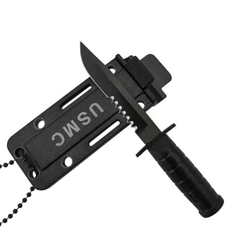 Neck Knife "Mini USMC" Taschenmesser inkl. Kydex-Scheide - Outdoor Camping Jagd Survival Feststehendes Messer
