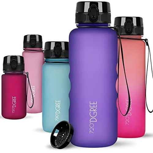 720°DGREE Trinkflasche 1,5 Liter “uberBottle“ softTouch +Sieb - BPA-Frei - XL Wasserflasche für Gym, Fitnessstudio, Workout, Fitness, Sport, Outdoor - Große Sportflasche aus Tritan - Leicht, Stoßfest