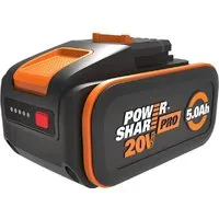 WORX WA3645 PowerShare Pro Akku 20V - 5,0 Ah Li-Ion - Werkzeugakkus mit innovativer Heatshield-Technologie für längere Laufzeit und maximale Sicherheit. Kompatibel mit allen WORX Geräten und ausgestattet mit LED-Anzeige für Echtzeit-Status.