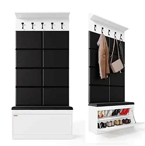 PLATAN ROOM Wand-Garderobe Set 100 cm - Garderobenständer mit modernem Design, ideal für Flure. Enthält Hängeschrank, Schuhschrank und Wandpaneel für ca. 8 Paar Schuhe und 10 Jacken. Perfekt für platzsparende Aufbewahrung.