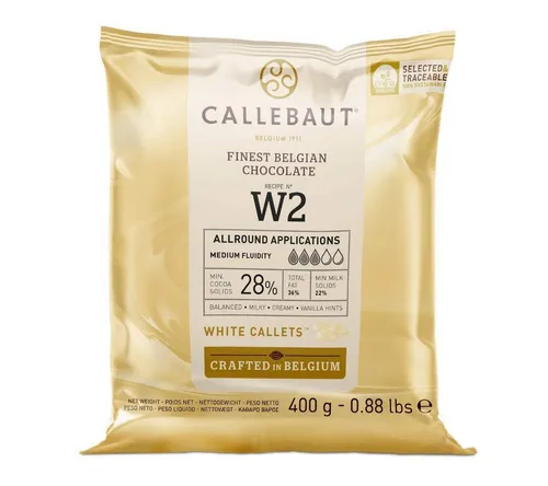 Callebaut Schokolade CALLEBAUT, Receipe No. W2 - Kuvertüre Callets, Weiße Schokolade, 1 x