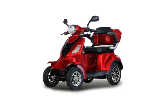 STORMBORN Elektromobil R4 - 1000 W, 25 km/h, rot, bürstenloser Antrieb und abschließbare Gepäckbox für sicheren Transport