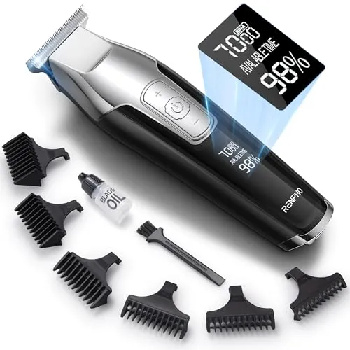RENPHO Haarschneidemaschine Profi, Barttrimmer Trimmer Herren mit Leistungsstarker Motor, Haarschneider 0-12mm, Konturen Haarschneidemaschine mit zur Detaillierung und Konturierung des Barts