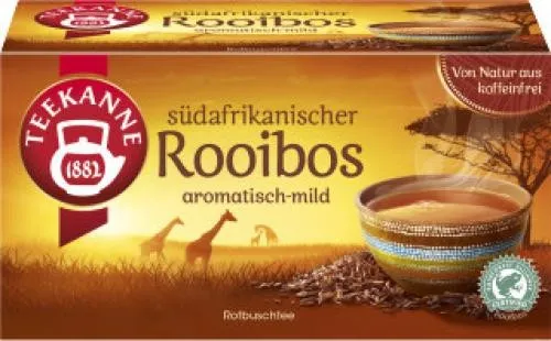 Teekanne Südafrikanischer Rooibostee 20x1,75g - Tee, koffeinfrei und reich an Antioxidantien für ein gesundes Wohlbefinden