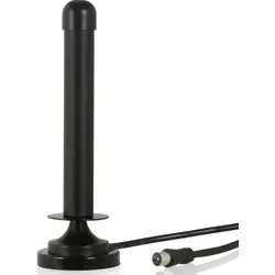 Wicked Chili DVBT2 HD / DVBT digitale Fernseh / Radio Antenne für TV / PC - passive Zimmerantenne mit Magnetfuß und hoher Empfangsleistung (Verst... - Schwarz