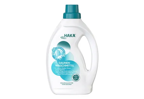 HAKA Daunenbalsam 1l - Spezielles Daunenwaschmittel - Waschmittel für Daunen, umweltfreundlich und vegan, mit Aufpolsterungseffekt und frischem Duft, ideal für die Waschmaschine.