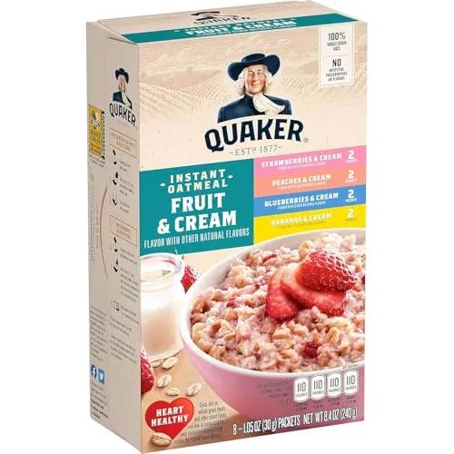 Quaker Instant Oatmeal - Fruit & Cream Variety 404g, 1er Pack (1 x 404 g)