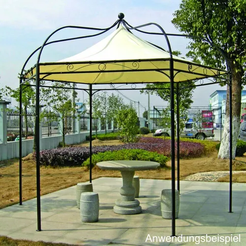 Pavillon Modena 320 x 300 cm - Wasserdichter Gartenpavillon - Pavillons & Pergolen - Der hexagonale Pavillon Modena bietet mit seinem wasserdichten Dach und einer großzügigen Fläche von 9,6 m² perfekten Schutz für Gartenpartys und Veranstaltungen.