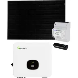 Growatt 5kWp Glas PV-Anlage - 5kW Hybrid Wechselrichter und 12x 430W Full Black Glas-Glas Solarmodule, für mehr Unabhängigkeit vom Energiemarkt