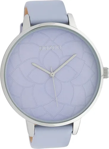 Oozoo Leder Damen Uhr C10103 Analog Quarz Armband hellblau Timepieces D2UOC10103