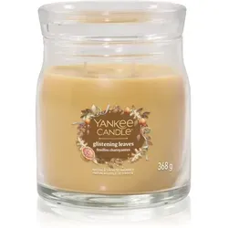 Yankee Candle Glistening Leaves Signature Jar Duftkerze 567 g - Duftkerze mit herbstlichem Aroma, vereint spritzigen Zitrusduft mit Eichenmoos und Patchouli für eine gemütliche Atmosphäre.