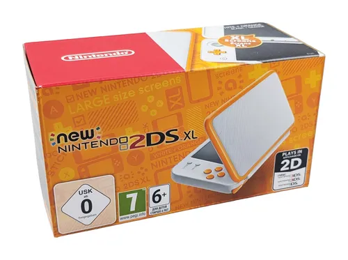 New Nintendo 2DS XL Konsole - Orange/Weiß - Konsolen mit Bluetooth und 4 GB Speicher, ideal für Gaming unterwegs und ohne Regionalsperre.