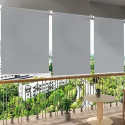 Woltu Senkrechtmarkise Außenrollo - Grau, 100x140 cm - Balkonsichtschutz mit elegantem Design, schützt vor Sonne und neugierigen Blicken, ideal für Balkon und Terrasse.
