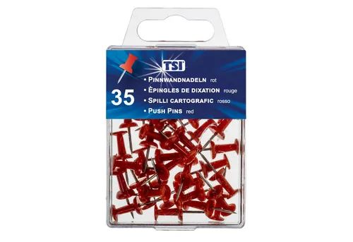 TSI Schreibwaren Pinnnadel Pinnwandnadeln, rot, 35 St.