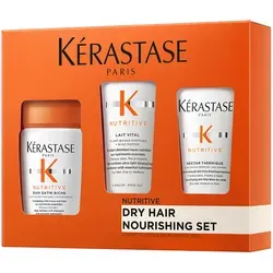 Kérastase Nutritive Discovery Set - Shampoos - Ihr ideales Set für trockenes Haar mit pflegendem Haarbad, entwirrendem Fondant und Hitzeschutz in praktischen Probiergrößen für intensive Feuchtigkeit und Geschmeidigkeit.