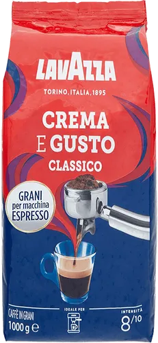 Lavazza Crema e Gusto 1kg Bohnen - Kaffeebohnen aus Italien, perfekt für Espresso-Liebhaber. Mittel-dunkle Röstung, vegan und ohne künstliche Aromen - für ein intensives Geschmackserlebnis.