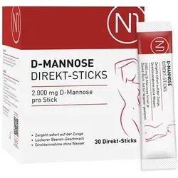 N1 D-Mannose Direkt-Sticks - Arzneimittel zur Unterstützung der Blasengesundheit, vegan und pflanzlich, einfach ohne Wasser einzunehmen für optimale Flexibilität.