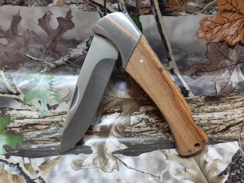PUMA TEC Taschenmesser - OLIVENHOLZ / EDELSTAHLPLATINEN - NEU & ovp - 300311