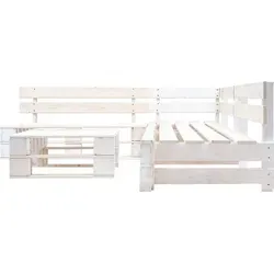 vidaXL Holz Garten Palettensofa 4-TLG. - Rustikales Lounge-Set - Gartenmöbel mit zeitlosem Palettendesign, witterungsbeständig und umweltfreundlich. Ideal zum Entspannen und Plaudern im Freien.