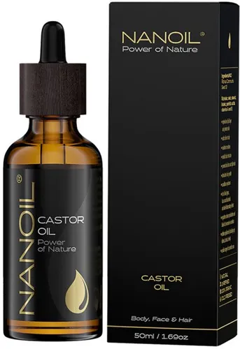 Nanoil Rizinusöl 50 ml Haaröl - Hochwertiges, kaltgepresstes Rizinusöl für intensive Haarpflege und Hautregeneration. Ideal zur Förderung von Haarwachstum und zur Unterstützung der Feuchtigkeitsbalance.