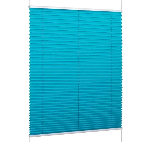 Khome Klemmfix-Plissee Florida Petrol 30 x 130 cm (B x L) einzigartiges Design mit bezauberndem Lichteffekt