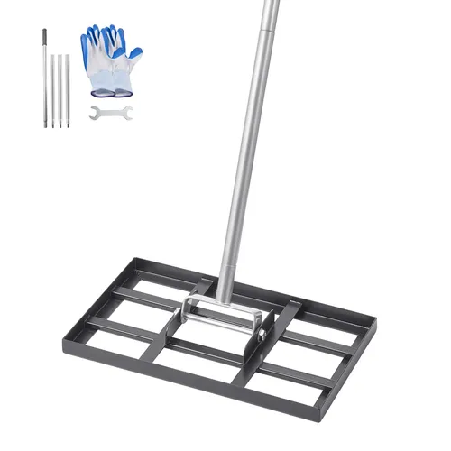 VEVOR Rasenrakel 431x254x2140mm - Rechen & Fächerbesen, ideal für präzise Rasenpflege mit langlebigem Kohlenstoffstahl und ergonomischem 1980 mm Griff für müheloses Arbeiten.
