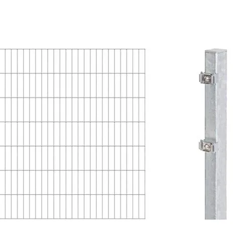 Alberts 643980 Doppelstabmattenzaun Erweiterung - Zaunpfosten aus feuerverzinktem Stahl, Höhe 140 cm, Länge 2 m. Ideal für stabile und langlebige Zaunanlagen – wahlweise in verschiedenen Farben.
