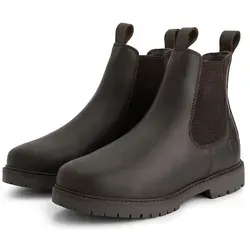 TRAVELIN' Leder-Chelsea-Boots "Raufoss" in Braun - 36 - Wanderschuhe mit warmen Futter, ideal für kalte Tage. Die Stretch-Einlassungen sorgen für optimalen Sitz und die verstärkten Kappen bieten zusätzlichen Schutz.