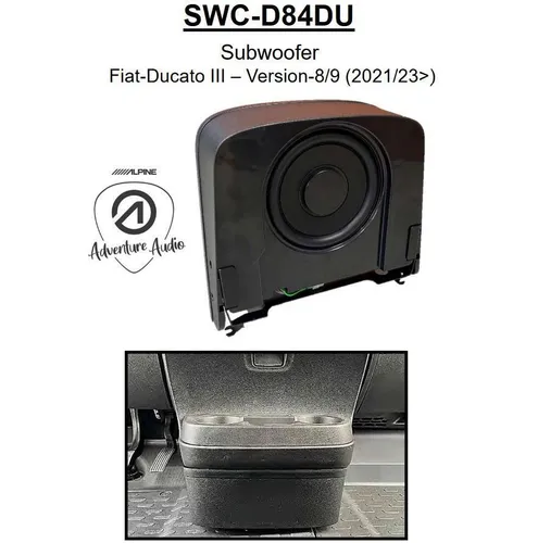 Alpine SWC-D84DU Woofer Tiefton-Lautsprechergehäuse für Fiat Ducato 8 - Car-HiFi-Lautsprecher mit 75 Watt Sinusleistung, ideal für perfekten Bass im Fiat Ducato 8, passiv und in elegantem Schwarz.