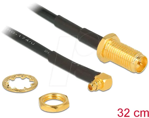 DELOCK 88936 - HF Antennenkabel, RP-SMA Buchse > MMCX 90° Stecker 32 cm