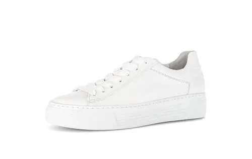 Gabor FLORENZ Plateausneaker – Sportlicher Freizeitschuh in Weiß - Stylischer Plateausneaker in Größe 37 mit dezenten Ziernähten. Aus hochwertigem Kalbsleder gefertigt, bietet er Komfort und einen modernen Look für den Alltag.