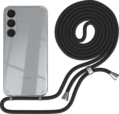 EAZY CASE Handykette mit Hülle für Samsung Galaxy S25 Plus Backcover Handykette, zum Umhängen in Schwarz