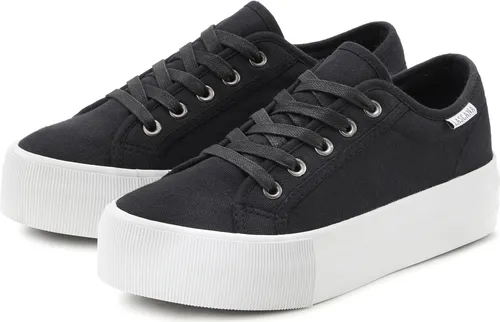 LASCANA Damen Sneaker mit Plateausohle - Stylische Plateausneaker aus 100% veganem Textil, ideal für einen lässigen Look. Bequeme Innensohle und Plateauhöhe von 3,5 cm, perfekt für jedes Urlaubsoutfit.