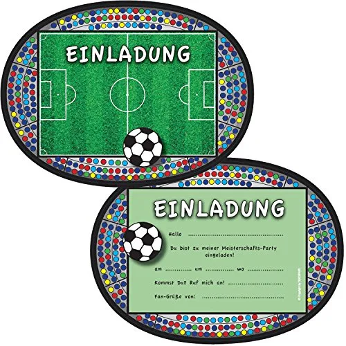 Einladungskarten * FUSSBALL-STADION * für Kindergeburtstag und Party | Kinder Geburtstag Kinderparty Fussballparty Einladung Einladungen Mottoparty Fussballjunge Fußball 6
