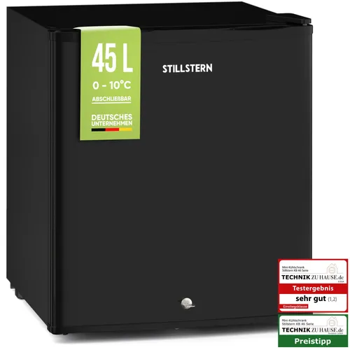 Stillstern Mini Kühlschrank E 45L - Energieeffizienzklasse E, leise mit nur 39 dB, ideal für Küche, Büro und kleine Wohnungen, abschließbar und umweltfreundlich