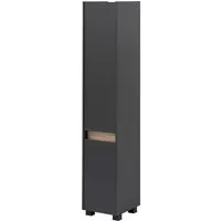 Schildmeyer Hochschrank Cosmo 1-türig, anthrazit - Badezimmerschrank mit moderner griffloser Türöffnung, bietet viel Stauraum durch 1 Einlegeboden und einfache Montage.