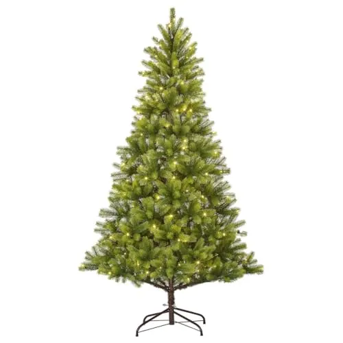 Black Box Trees Nagoya Weihnachtsbaum mit LED-Beleuchtung - Künstlicher Tannenbaum H180 cm - Künstlicher Weihnachtsbaum mit integrierter LED-Beleuchtung für müheloses Dekorieren. Einfaches Aufstellen durch praktisches Klicksystem und schneebedeckte Äste für winterliche Atmosphäre.