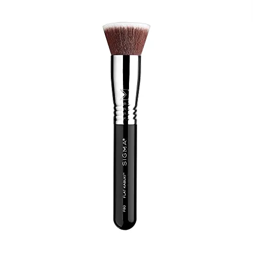 Sigma Beauty F80 Flat Kabuki Brush – Flachkopfiger Kabuki-Foundation-Pinsel mit hochwertigen synthetischen Fasern für ein gleichmäßiges Verblenden und Einarbeiten von Foundation