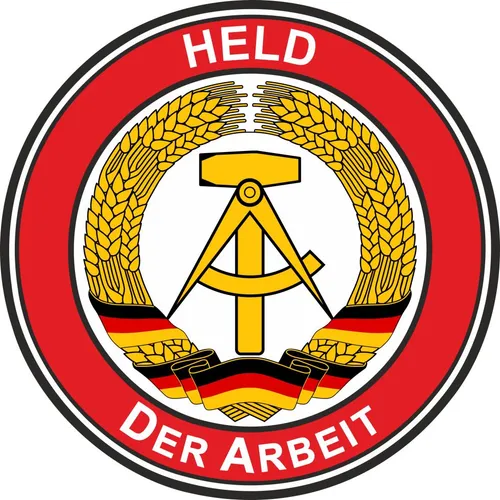 Hermann Schütz Aufkleber Held der Arbeit Ø 60mm - Schilderhalter & Aufkleber - Hochwertiger Aufkleber mit dem Motiv 'Held der Arbeit', perfekt für Anerkennung und Motivation im Büro oder zu Hause.