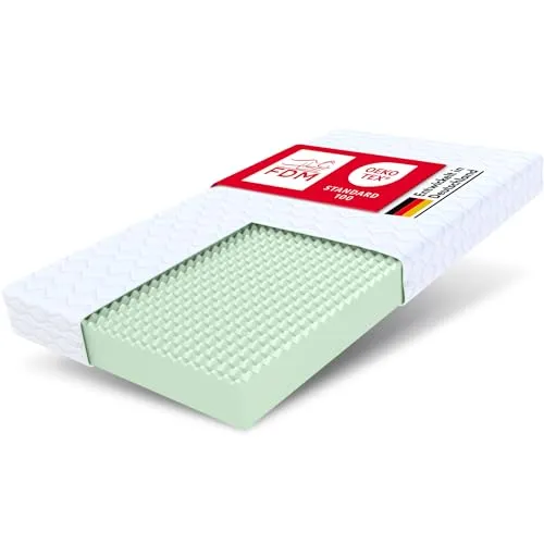 FDM PICCHI Schaumstoffmatratze 140 x 190 cm - Matratze mit 12 cm Höhe, zweiseitig nutzbar und individuell anpassbar. Ideal für optimale Rückenunterstützung und Schlafkomfort.