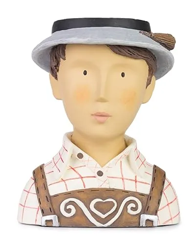 Baden Skulptur Aufsteller Herrenkopf Franzl 22 cm - Skulpturen aus handgefertigtem Polyresin, jedes Stück ein Unikat mit individueller Handbemalung. Ideal für stilvolle Dekoration in Ihrem Zuhause.