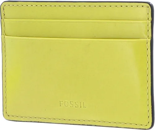 FOSSIL Leder Kartenhalter Benedict Card Case Chartreuse grün